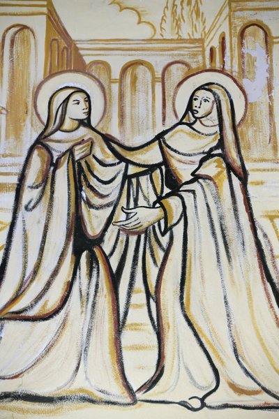 ロメ聖心カテドラル（Lome Sacred Heart Cathedral）。訪問（ルカの福音書に記録されているマリアのエリザベスへの訪問）。ロメ。トーゴ 作： Unbekannt