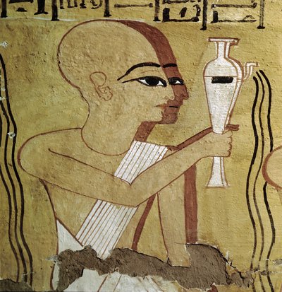 ルクソール テーベ: Deir el Medineh、職人のネクロポリス。 浄化を実践する司祭。 第19王朝の墓。 作： Leopold Blonder