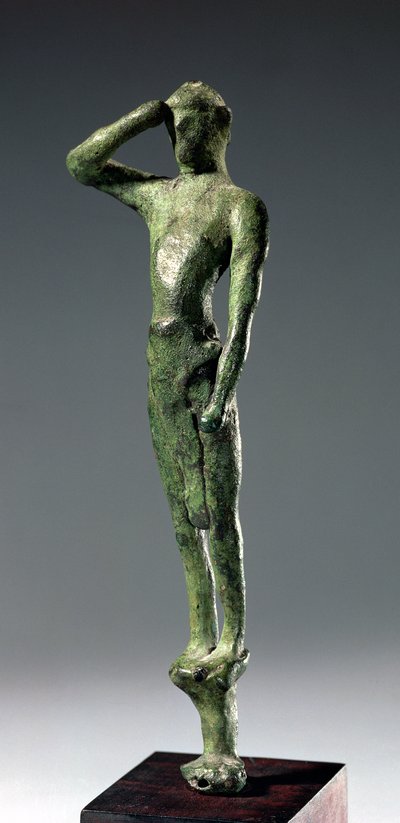 祈りを捧げる男」アルカイック・ギリシアのブロンズ彫刻（クレタ島「サイコの石窟」の一部）、ミノア時代後期、紀元前1500年頃 作： Unbekannt
