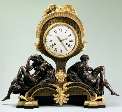 昼と夜の数字が描かれたマントルピース時計、ジャン・アンドレ・ルポーテ（1720-88）、パリ（金箔と緑青銅） 作： Unbekannt