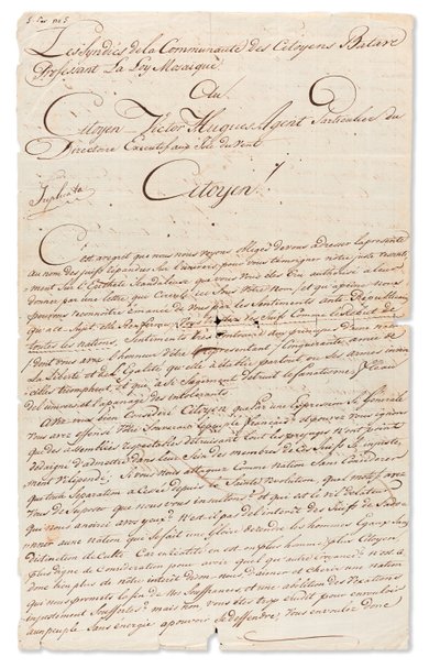 1798年9月8日、クラサオのウィンドワード諸島の事務局長のビクター・ヒューズ特別捜査官に宛てた「JbdCastro」と「DavidCohenHenriq」に署名された原稿の手紙（紙にインク） 作： Unbekannt