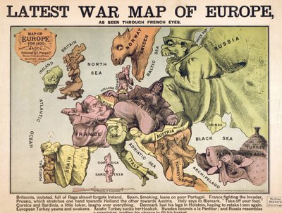 ライバル超大国の特徴を示すヨーロッパ地図 作： Unbekannter Künstler