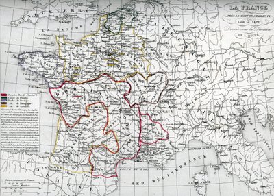 シャルル6世時代のフランス地図 作： Unbekannter Künstler