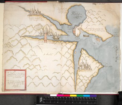 ラ コルーニャの地図、c。 1589年 作： Unbekannter Künstler
