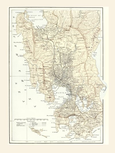 1898年の米西戦争で戦場となったフィリピン・マニラの地図。 作： Unbekannt