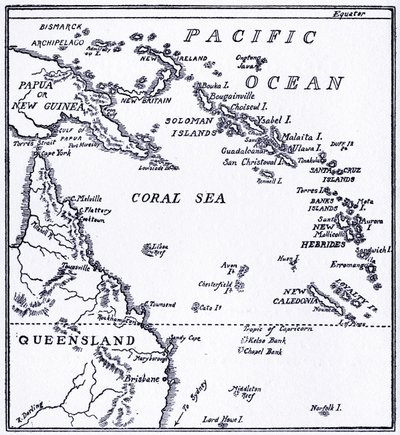 メラネシアの地図 作： Unbekannt