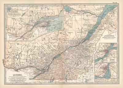 カナダ、ケベック州の地図、1900年頃（エングレーヴィング） 作： Unbekannter Künstler