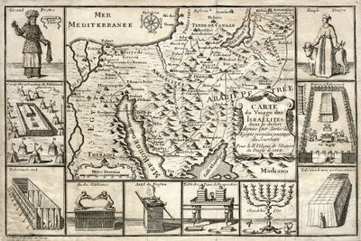 エジプトを出てからのイスラエルの民の旅の地図 作： Unbekannter Künstler