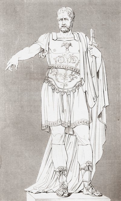 Marcus Furius Camillus (c.c. 446 365 BC.), ローマの軍人・政治家, The Historic Gallery of Portraits and Paintings, published 1808より。 作： Unbekannt