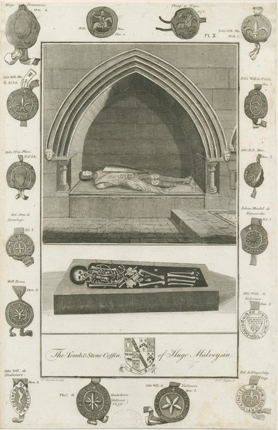 Mavesyn Ridware-Hugo Mavesynの墓：彫刻、1785年 作： Unbekannt