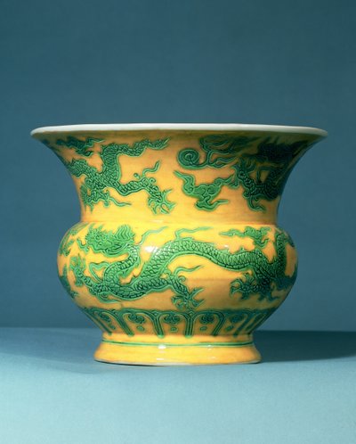 明代緑黄レイス壺 チャンド・テ時代（1506-21 作： Unbekannt
