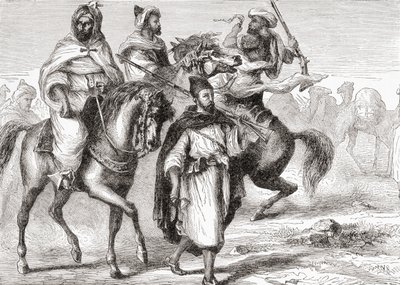 19世紀のムーア人（1884年に出版されたKeith Johnstonの「Africa」より 作： Unknown