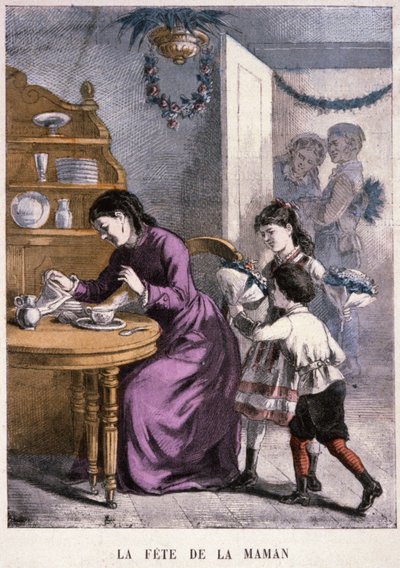 母の日、1870-1880年頃（エングレーヴィング） 作： Unbekannter Künstler