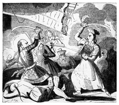 剣を振るうチン夫人、1810年頃（彫刻） 作： Unbekannter Künstler
