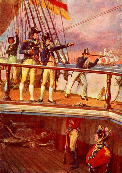 フランス艦隊を追うネルソン 作： Unbekannter Künstler