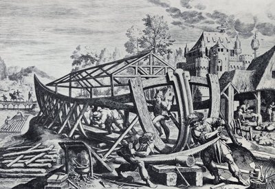 方舟を造るノア（線刻画） 作： Unbekannter Künstler