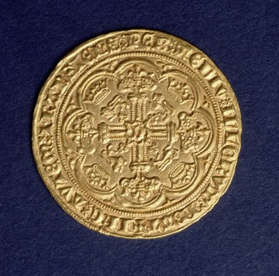 エドワード3世(1312-77)のノーブル 裏面は十字架模様 カレー造幣局 1344年導入(金) (裏面は110161参照) 作： Unbekannt
