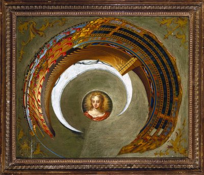 目の錯覚 船のアナモルフィック・ペインティング 1744-1774年頃 作： Unbekannt
