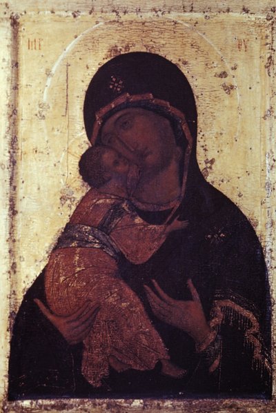Andrei Rublyovによるウラジミールの聖母のアイコン 作： Unbekannter Künstler