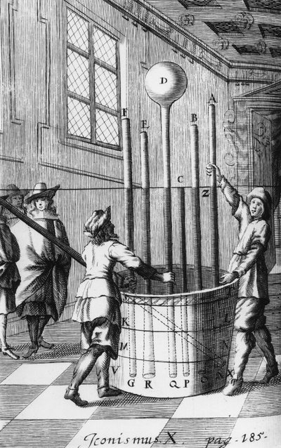 物理学、実験、1800年以前 トリチェリの気圧計の実験 作： Unbekannt