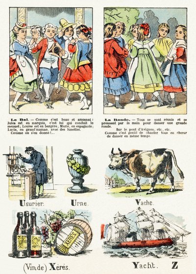 8ページ-ルバルコスチューム、ラロンド-チャイルドエンターテインメントアルファベットc.1890（リトグラフ） 作： Unbekannt