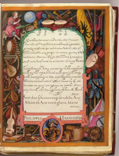 フィリップ・ハインホーファーのアルバムAmicorum、1596-1633のページ 作： Unbekannt