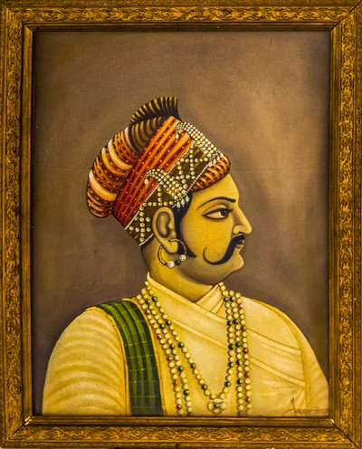 Pinturas de marajás no palácio da cidade, Jaisalmer, uma cidade exótica no deserto de Thar, Jaisalmer, Rajasthan, Índia, Ásia (foto) 作： Unbekannter Künstler