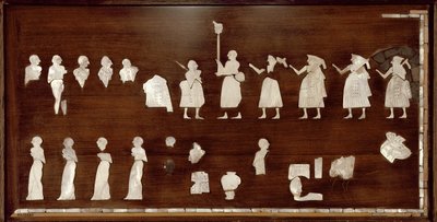 マリの基準」と呼ばれるパネル（王朝時代前期、紀元前2500年頃）（貝殻、石灰岩、アスファルト 作： Unbekannt