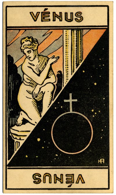 超常現象。 占星術。 金星（惑星）。 占星術カード: Le Tarot Astrologique (Astrological Tarot)、Georges Muchery、フランス 作： Unbekannter Künstler