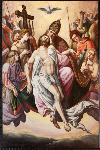 教区教会 (Parochial kerk Sint-Dionysius van Lede)。 インテリア。 合唱団。 絵画。 予測。 作： Unbekannter Künstler