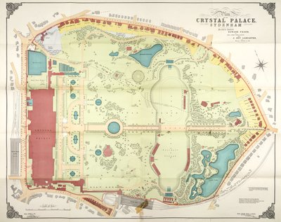 シデンハムのクリスタル・パレスとその敷地の平面図 作： Unbekannt