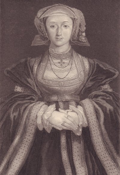 イングランドの女王、アン・オブ・クレベス（1515-1557）の肖像、エングレーヴィング 作： William M. Timlin