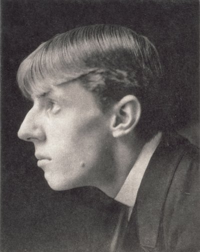 フレデリック・エヴァンス（1853-1943）によるオーブリー・ビアズリー（1872-98）の肖像（セピア色の写真 作： Unbekannt