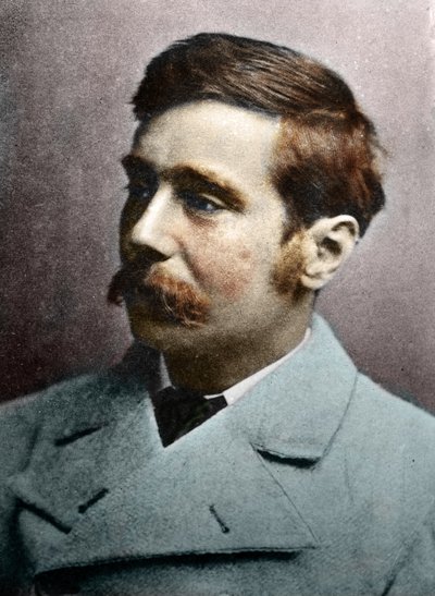 H.G.ウェルズの肖像、1890～1895年頃（カラー写真） 作： Alec Hunter
