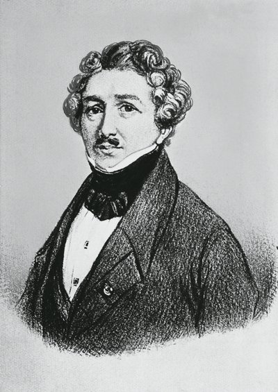 ルイ-ジャック-マンデ・ダゲール（1787-1851）のポートレート。 作： William M. Timlin