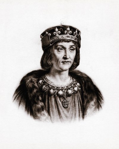 フランス王ルイ12世（1462-1515）の肖像。エングレーヴィング 作： Unbekannter Künstler