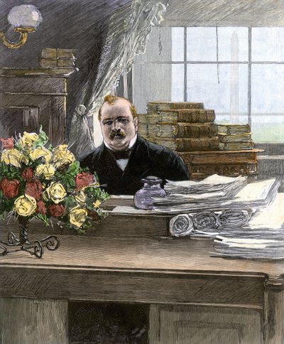 スティーヴン・グローヴァー・クリーヴランド（1837-1908）の肖像（アメリカ大統領 作： Unbekannter Künstler