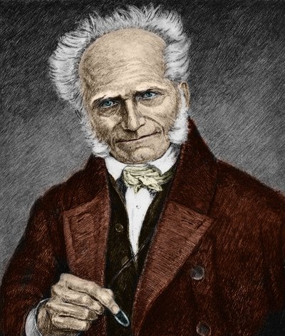 ドイツの哲学者アルトゥール・ショーペンハウアー（1788-1860）の肖像。19世紀（エングレーヴィング）。 作： Unbekannter Künstler