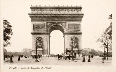 ポストカード/エトワールの凱旋門/パリ/セーヌ/イル・ド・フランス/フランス 作： William M. Timlin