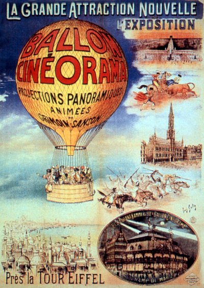 ポスター The great attraction new l exhibition Near Eiffel Tower Ballon cineorma 作： Unbekannt