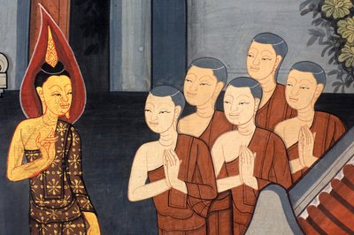 ラーマ王子。ラーマ3世の時代に作られたヴィハーラの内壁には、ラマキアンを描いた詳細な壁画が描かれています。ワット・ポー（Wat Pho） - ワット・プラ・チェットゥフォン（Wat Phra Chettuphon）。1788.バンコク。タイ 作： Unbekannt