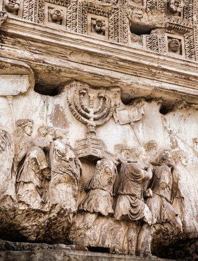 イタリア・ローマ、フォロ・ロマーノ、ティトゥスのアーチ上の行列パネル（モノクロ写真 作： Unbekannt