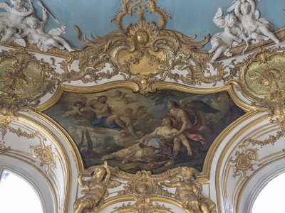 ヴィーナスの前で欠陥を抱えるプシュケ。シャルル・ジョセフ・ナトワール（1700-1777）の絵画 作： Unbekannt