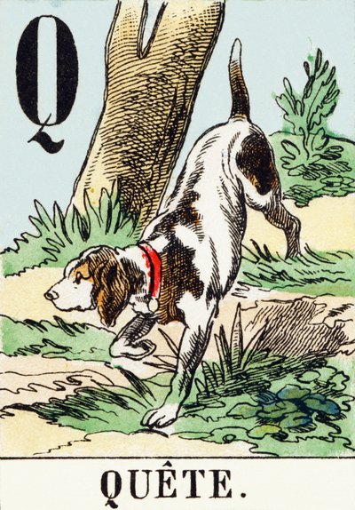 Q：Quete-AThe Hunting Alphabet、c.1890（彫刻） 作： Unbekannt
