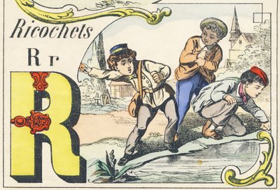 R : 跳ね返り - ゲーム・アルファベット, 1890年頃 (イラスト) 作： Unbekannt