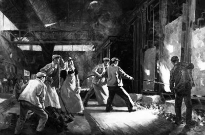 Tien Ling氏による油絵「Race Against Time」。 作： Unbekannt