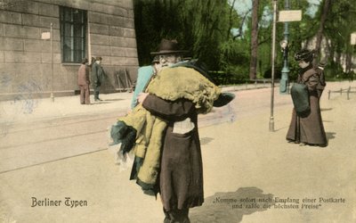 骨と布の男、19世紀後半から20世紀初頭（絵葉書） 作： Unbekannter Künstler