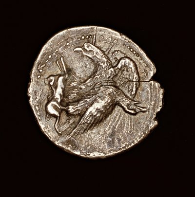 希少な古代ギリシアコイン、アグリゲントゥム、ウサギを連れたワシ、紀元前411年、テトレドラクム銀貨（写真） 作： Unbekannter Künstler