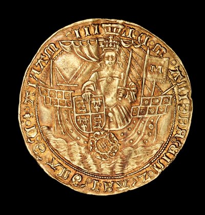 稀少英国コイン、金貨、剣と盾を持ったメアリー女王(ブラッディ・メアリー) 作： Unbekannter Künstler