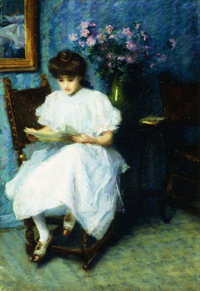 パーラーで読書、 作： Unbekannt